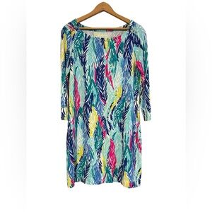 Lilly Pulitzer Sophie Light As A Feather Dress Size Medium Leaves Women’s